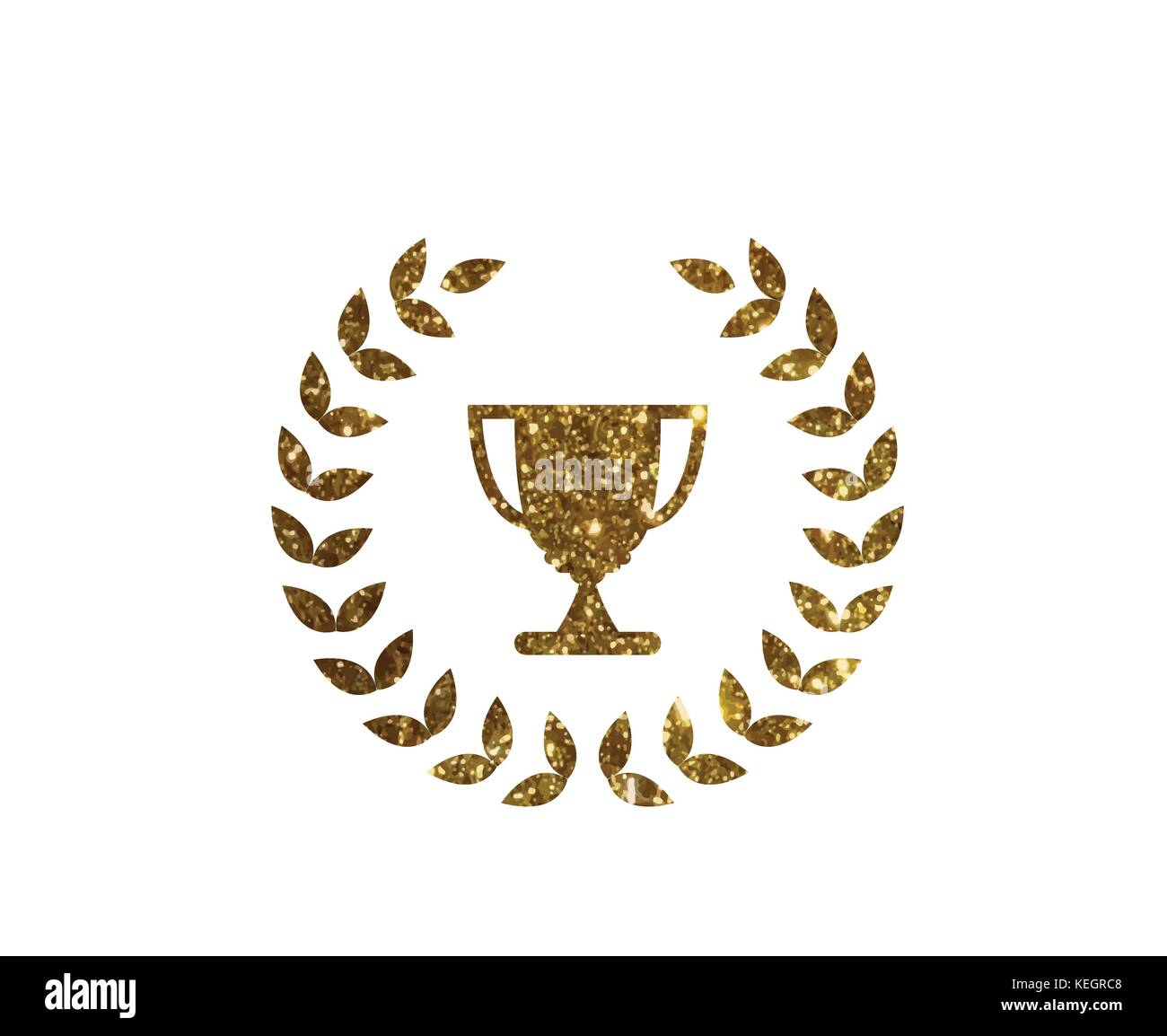 Golden glitter award premio coppa in formato vettoriale Illustrazione Vettoriale