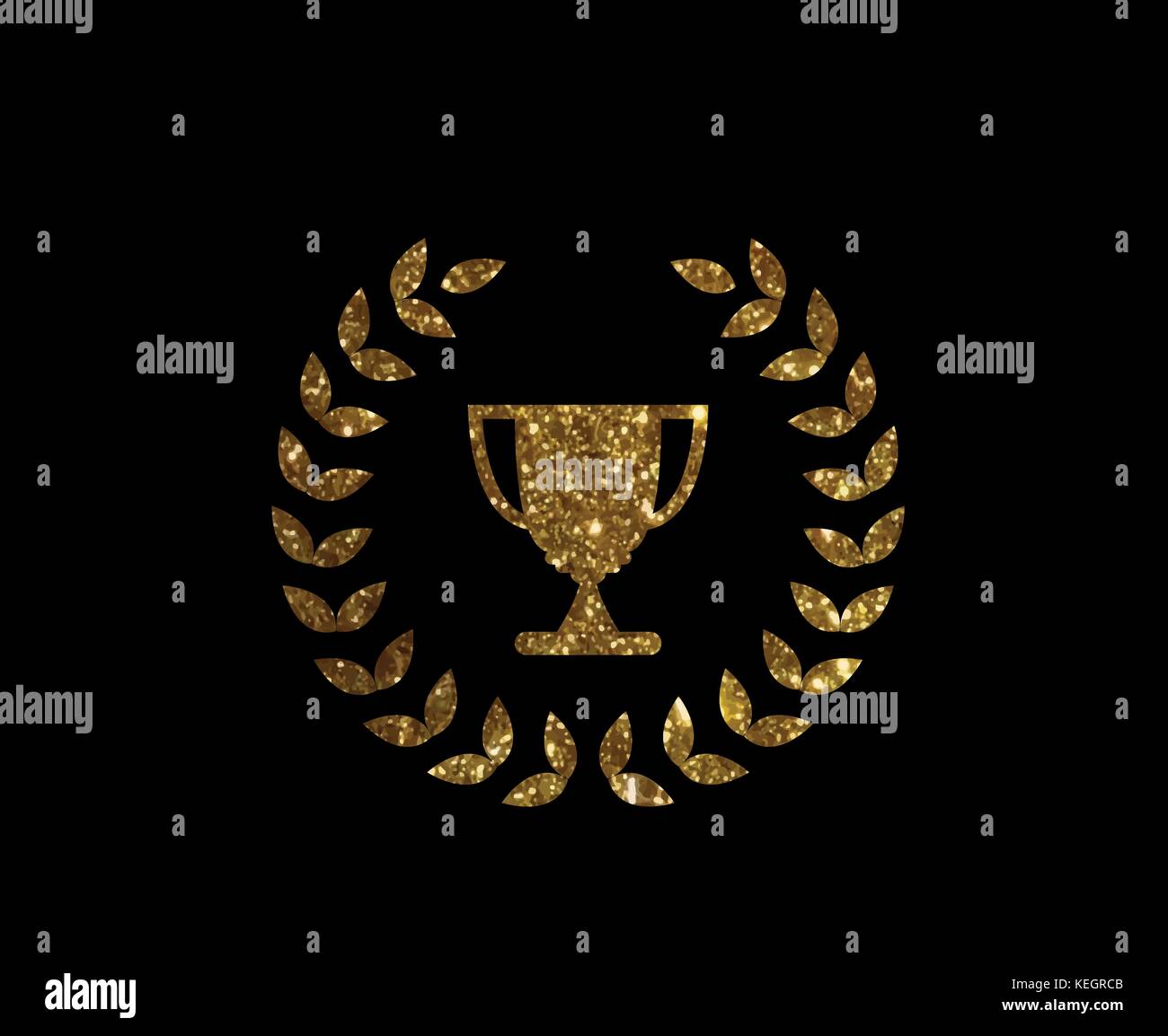 Golden glitter award premio coppa in formato vettoriale Illustrazione Vettoriale