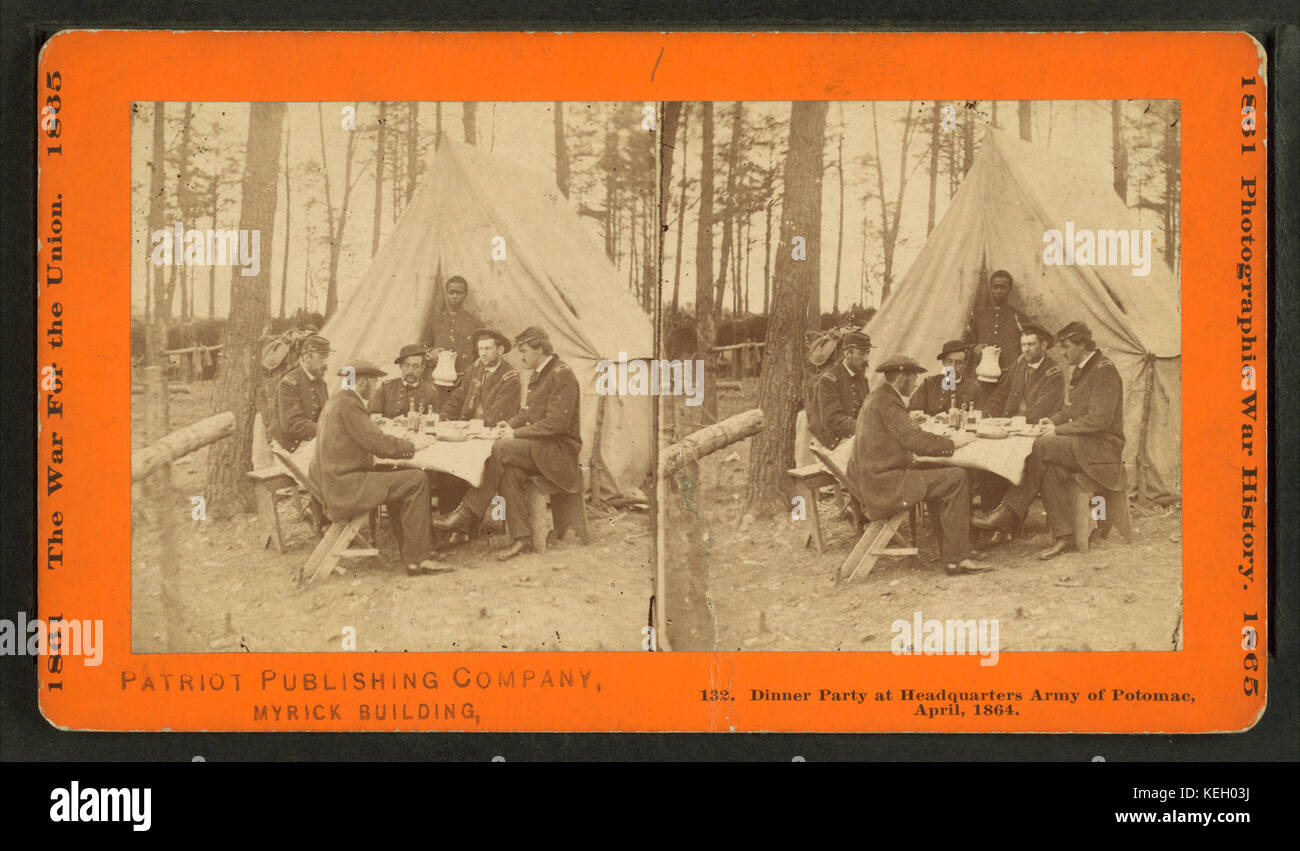 Cena presso la sede principale esercito del Potomac, aprile 1864, da Taylor & Huntington Foto Stock