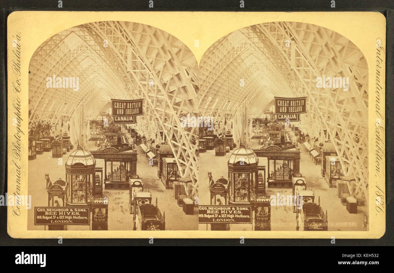 Agri(culturale) Hall, navata guardando a nord, da Centennial Photographic Co. 2 Foto Stock