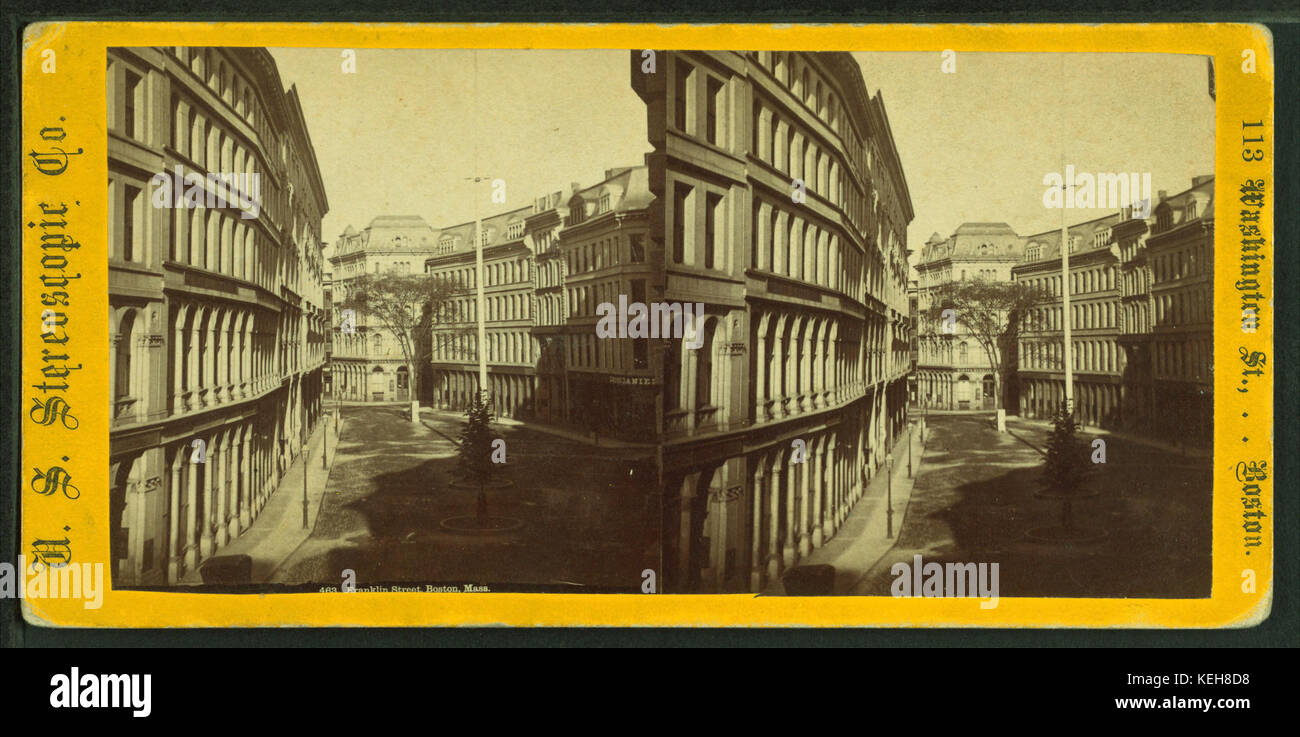 Franklin Street, Boston, Massa, DA PARTE DEGLI STATI UNITI I titoli stereoscopici in Co. 2 Foto Stock