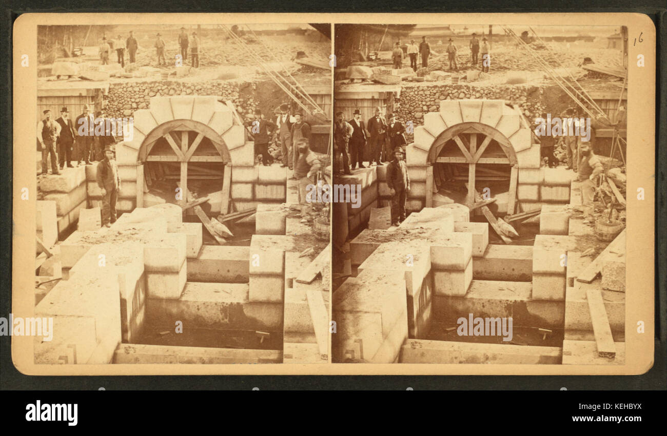 Boston opere idriche, Sudbury River condotto, nov. 6th, 1876, Divisione 1, sezione 1, gatehouse mostra arco di ingresso al condotto da Barritt, William, b. ca. 1822 Foto Stock