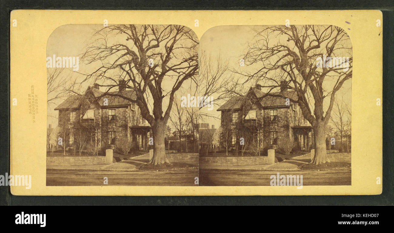 Luogo di nascita del gen. Joseph Warren in Roxbury, da Deloss Barnum 2 Foto Stock