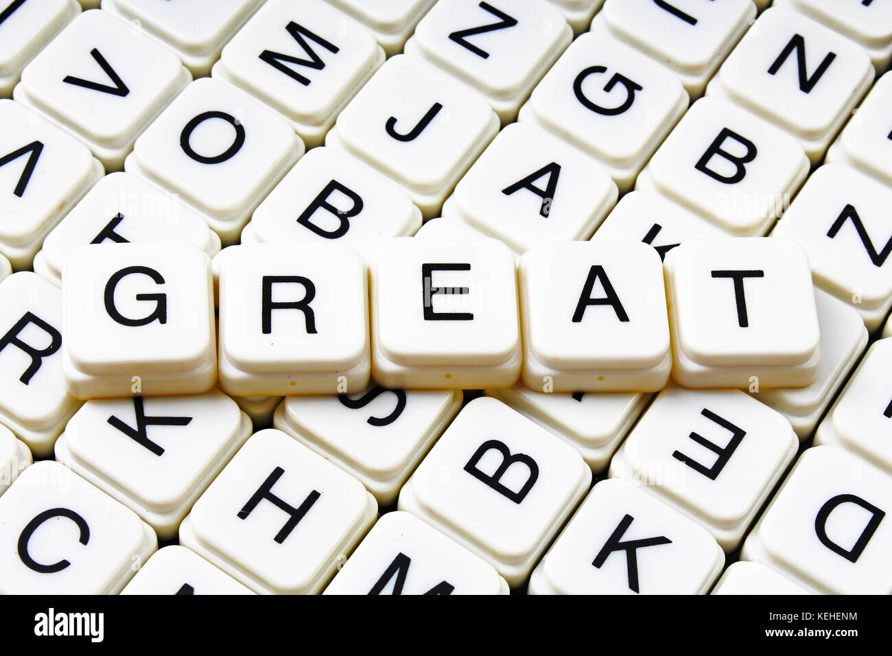 Grande testo parola cruciverba. Lettere dell'alfabeto blocchi texture di gioco dello sfondo. Foto Stock