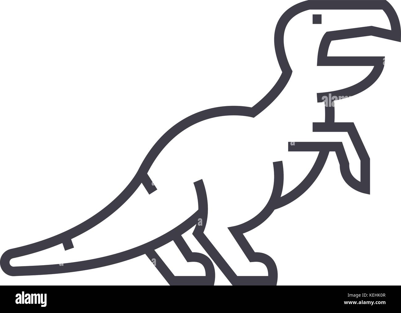 Dinosauro,raptor,tirannosauro linea del vettore icona, segno, illustrazione su sfondo, corse modificabile Illustrazione Vettoriale
