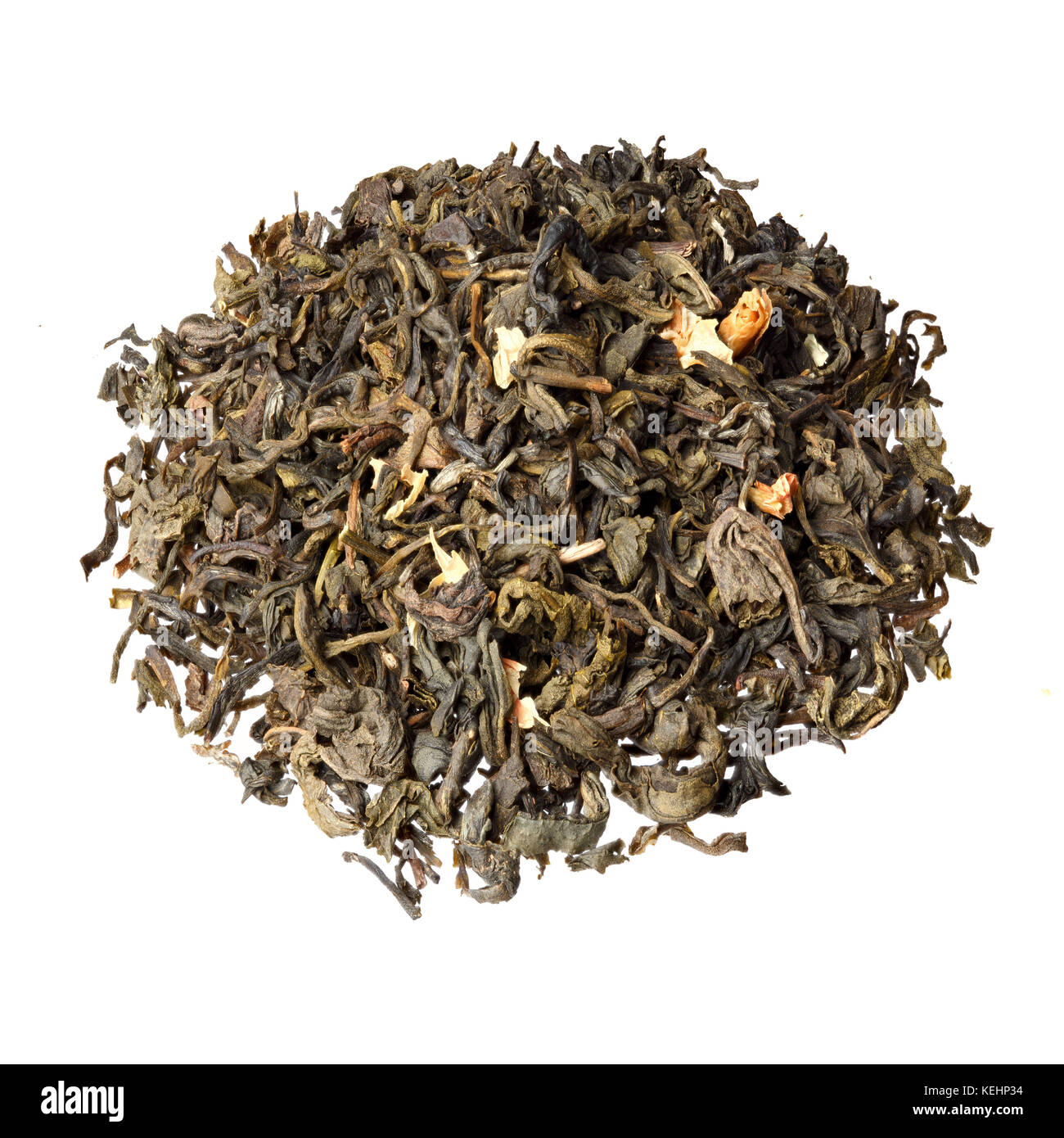 Deliziosi tè al gelsomino isolati su sfondo bianco. Foto ad alta risoluzione. Foto Stock