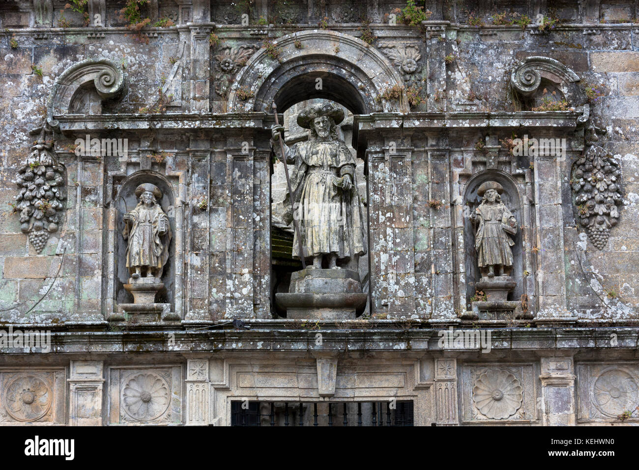 Quintana de Mortos porta della Cattedrale di Santiago de Compostela, Galizia, Spagna Foto Stock