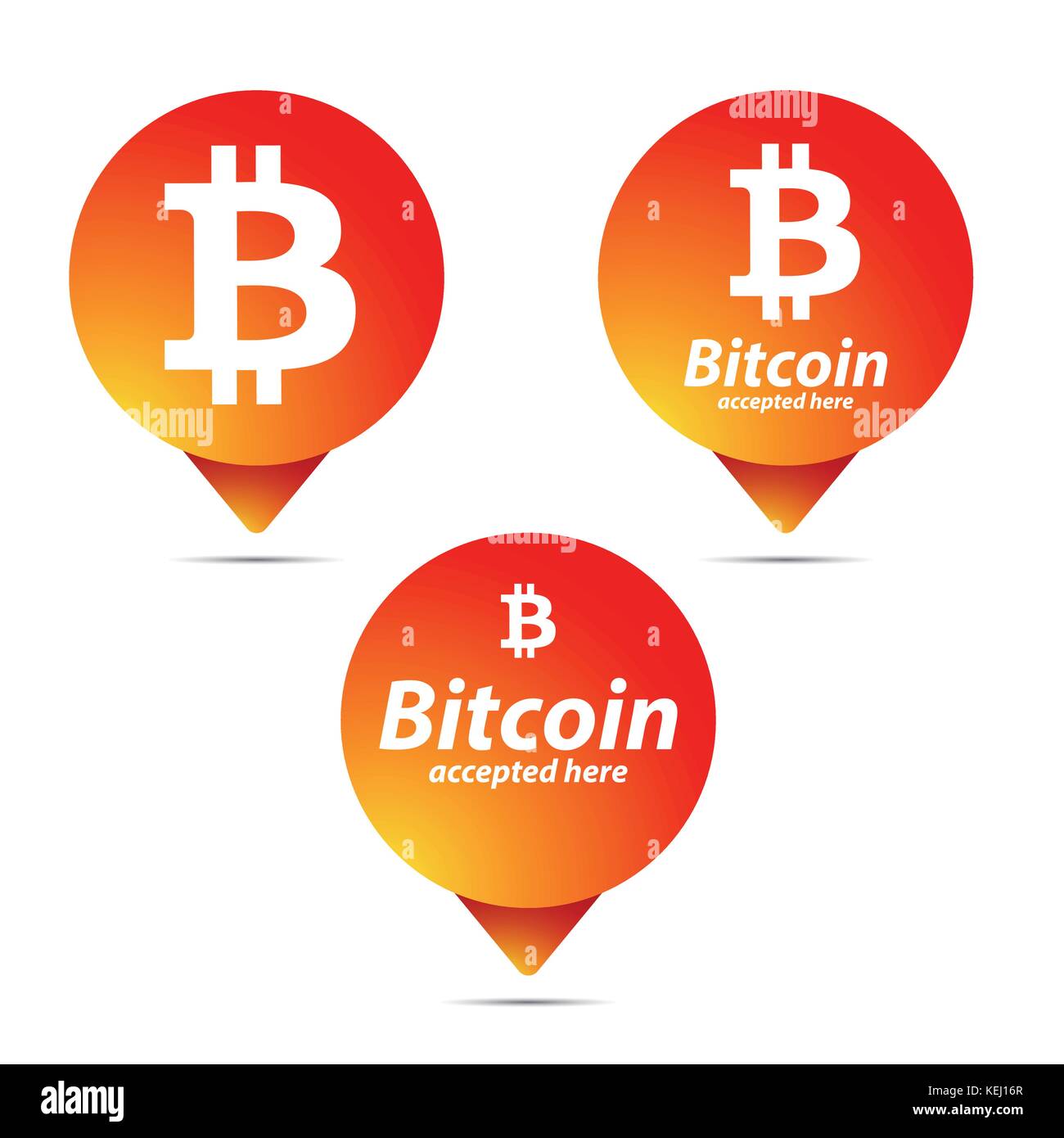 Bitcoin accettato il logo qui Illustrazione Vettoriale