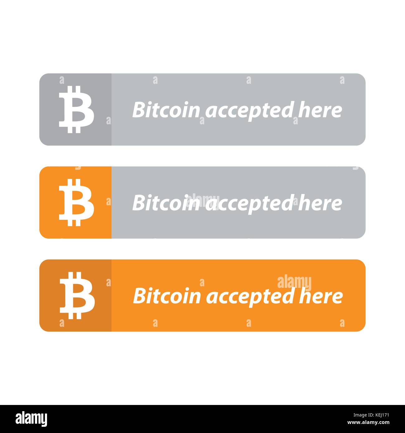 Bitcoin accettato qui pulsante Illustrazione Vettoriale
