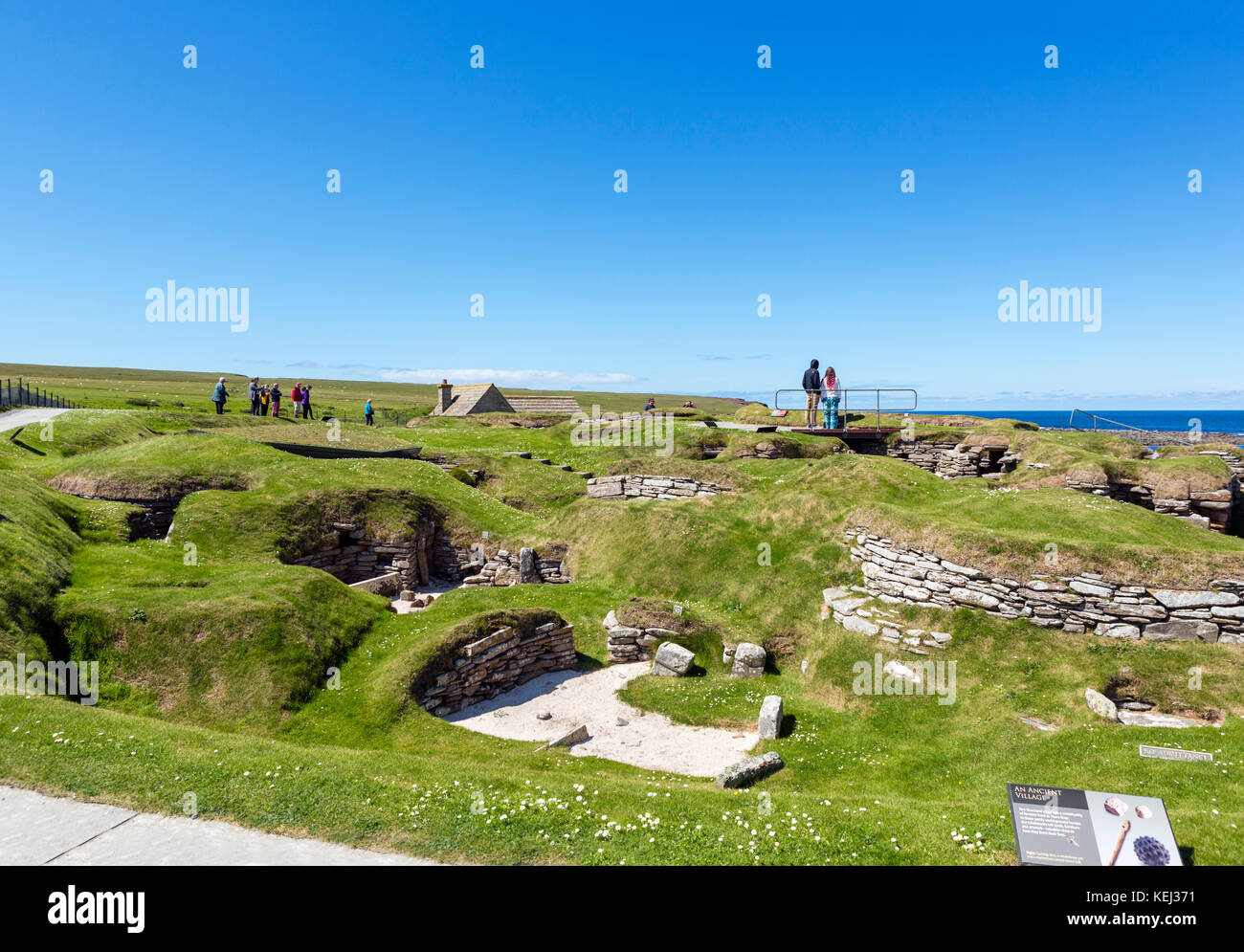 Insediamento neolitico di Skara Brae, Continentale, Orkney, Scotland, Regno Unito Foto Stock