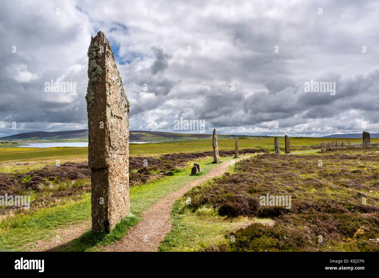 Anello di Brodgar, Orkney. Il neolitico stone circle, risalenti al periodo intorno al 2000 a 2500 BC, Continentale, Orkney, Scotland, Regno Unito Foto Stock