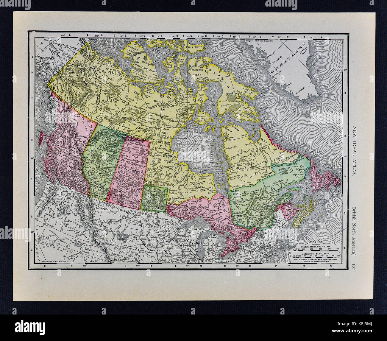 1911 mcnally - mappa Foto Stock