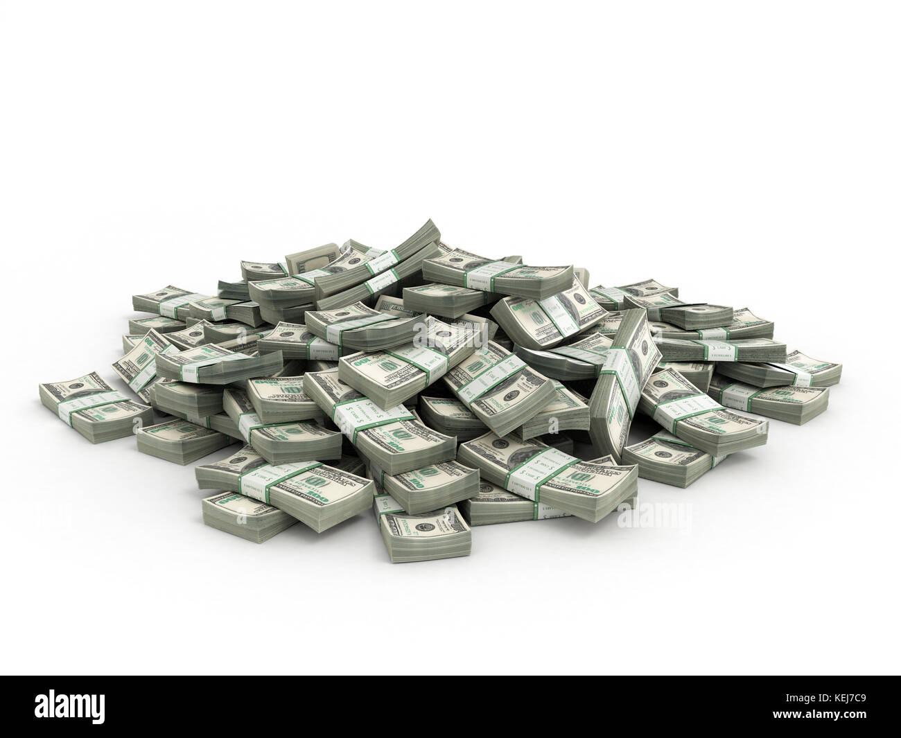 Pila di confezioni di fatture del dollaro Foto Stock