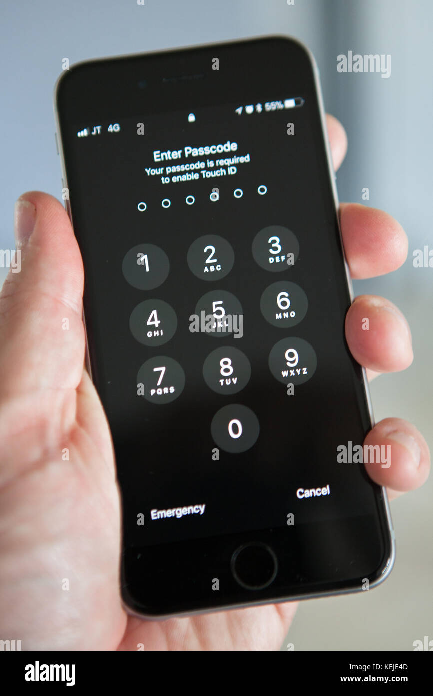 Immettere il codice di accesso Foto Stock