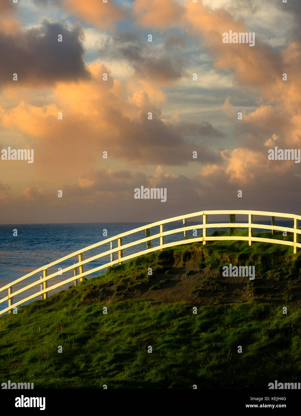 Recinzione al Cliffs of Moher, nella contea di claire Irlanda Foto Stock