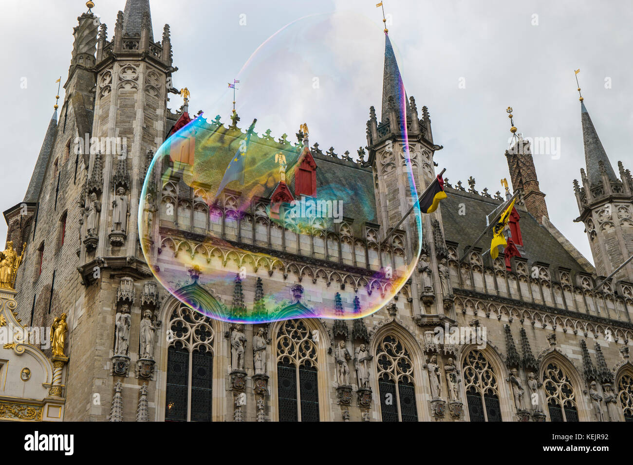 Bolle a Bruges town hall. Foto Stock