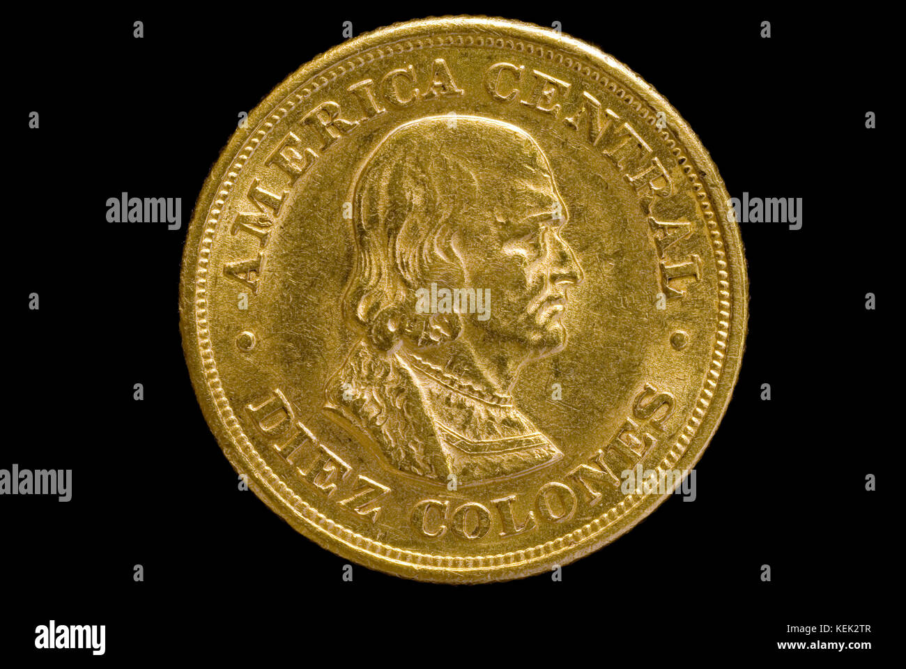 Costa Rica moneta in oro Foto Stock