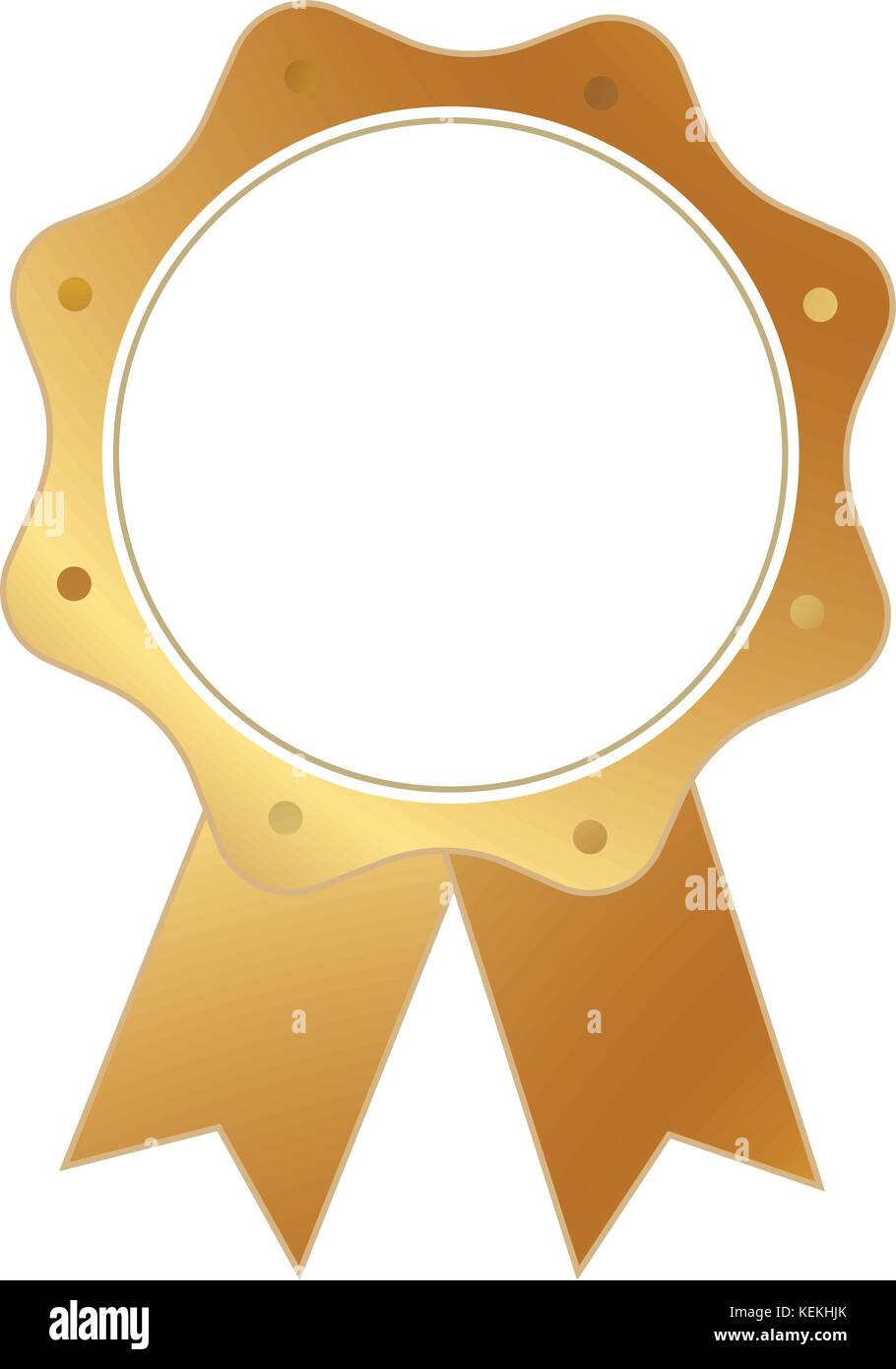 Il vettore isolato colore oro medaglia premio badge a nastro Illustrazione Vettoriale