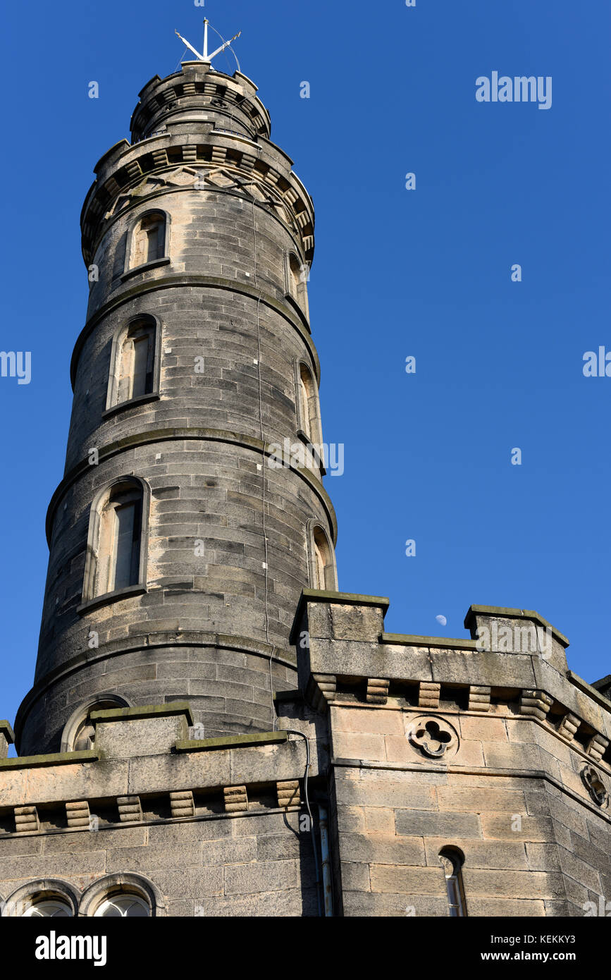 Monumento Nelson su Calton Hill in Edinburgh Foto Stock