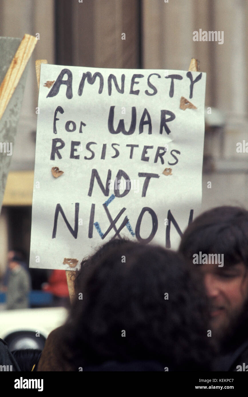 Guerra del Vietnam protesta, Chicago, Marzo 1974 Foto Stock