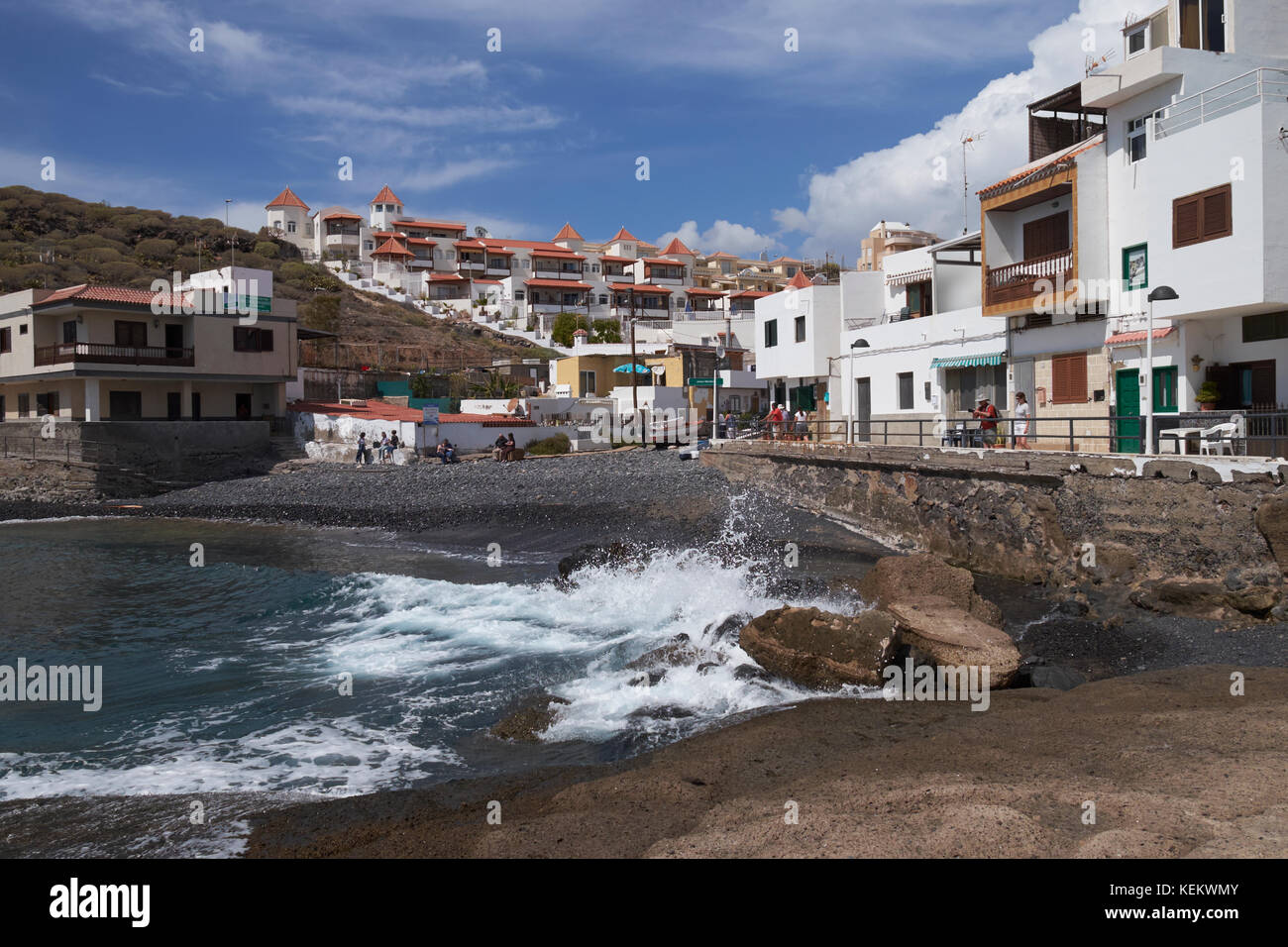 Playa El Varadero, La Caleta, Tenerife, Isole Canarie, Spagna. Foto Stock