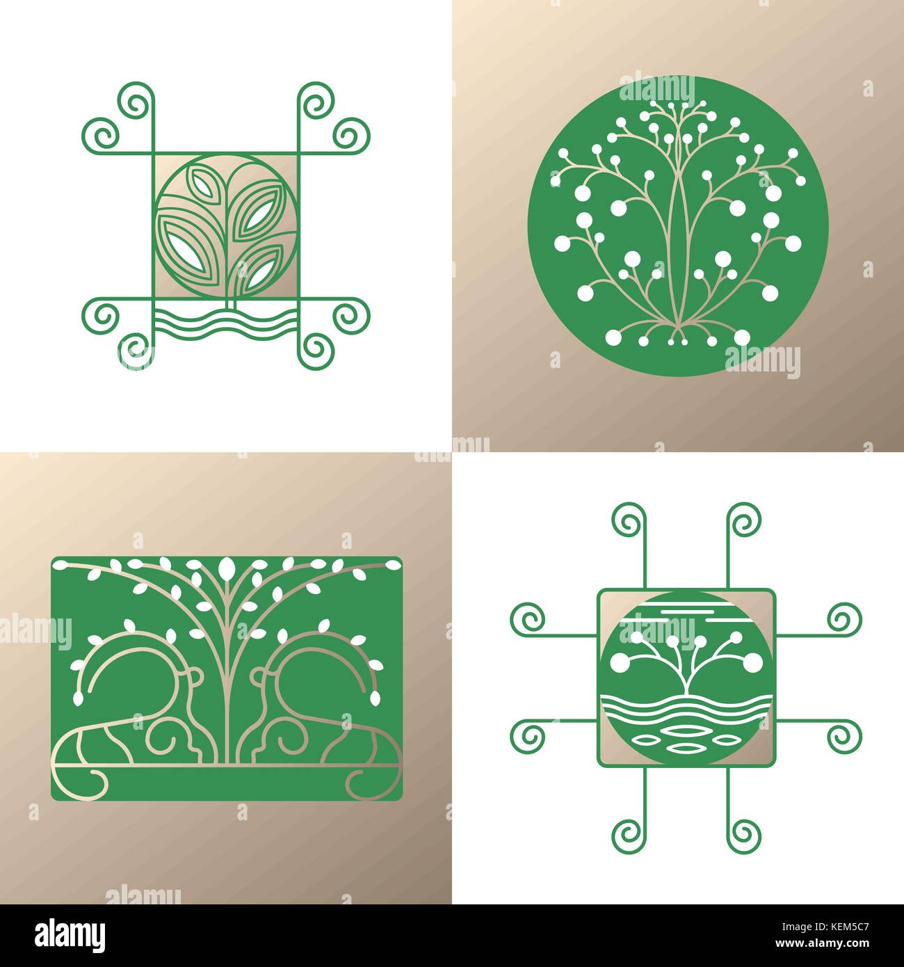 Icone della natura Illustrazione Vettoriale