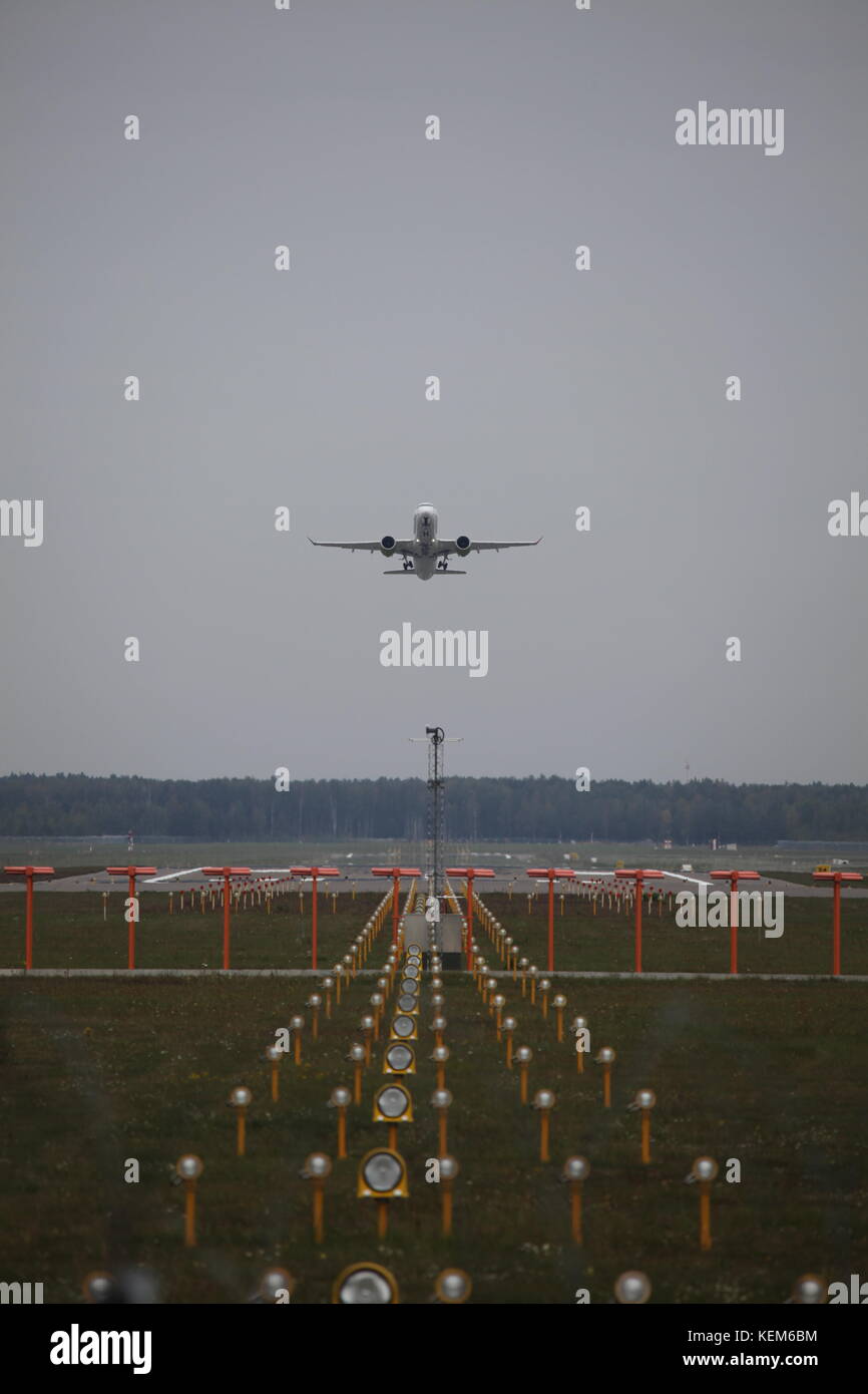 Piano di decollare aeroporto internazionale di riga Foto Stock
