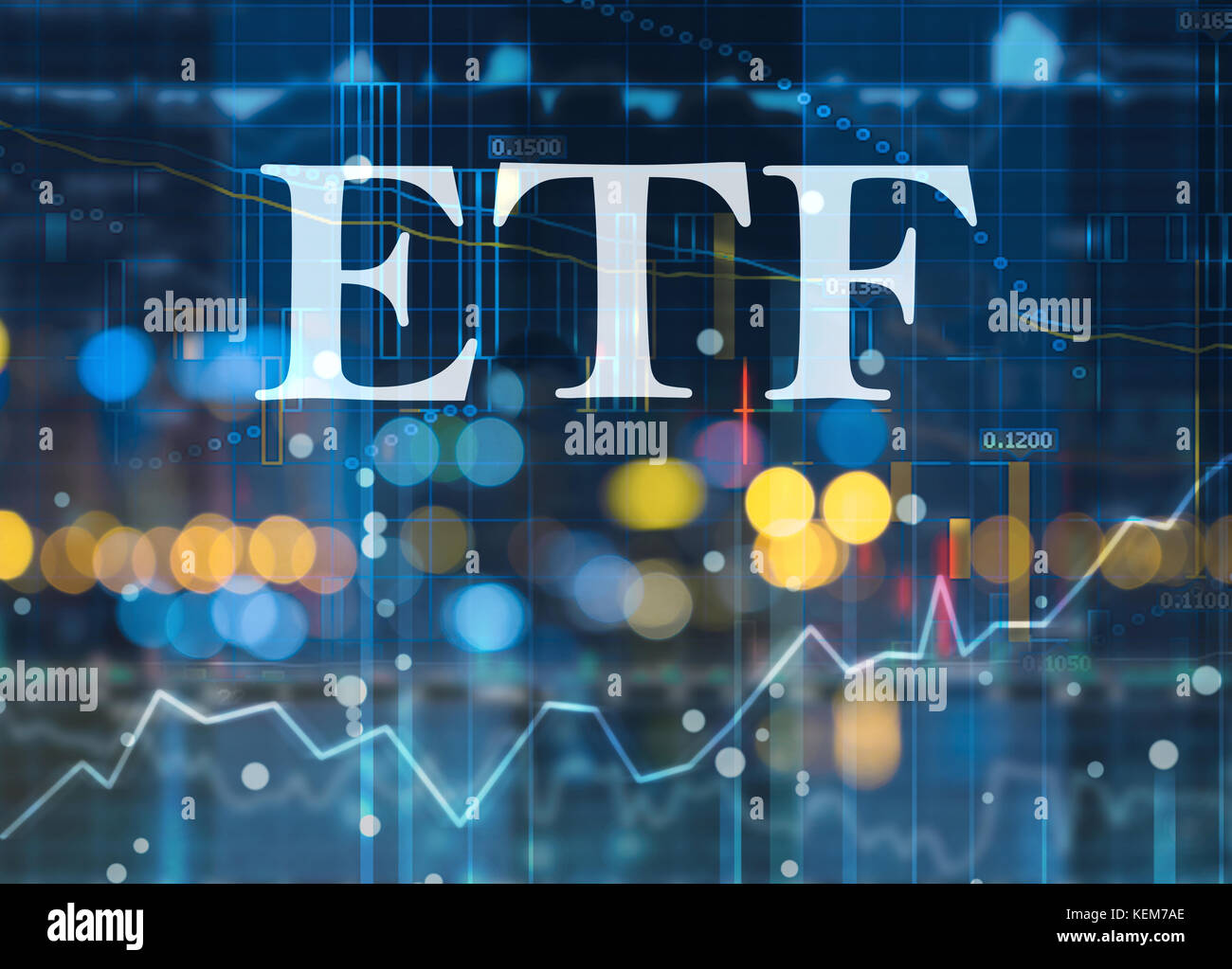 Etf exchange traded funds, investimento passivo in indice di fondi sui mercati dei capitali Foto Stock