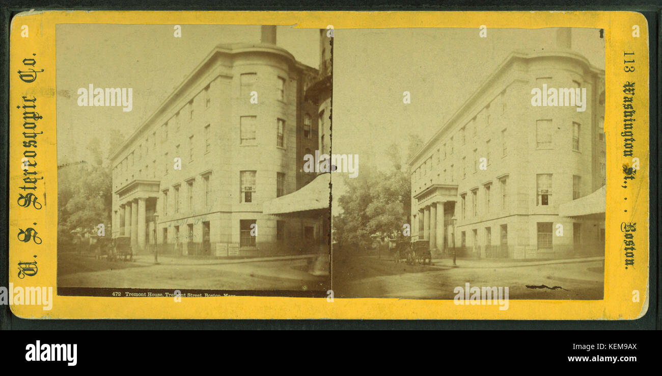 Tremont house, Tremont Street, Boston, Massa, DA PARTE DEGLI STATI UNITI I titoli stereoscopici in Co. Foto Stock