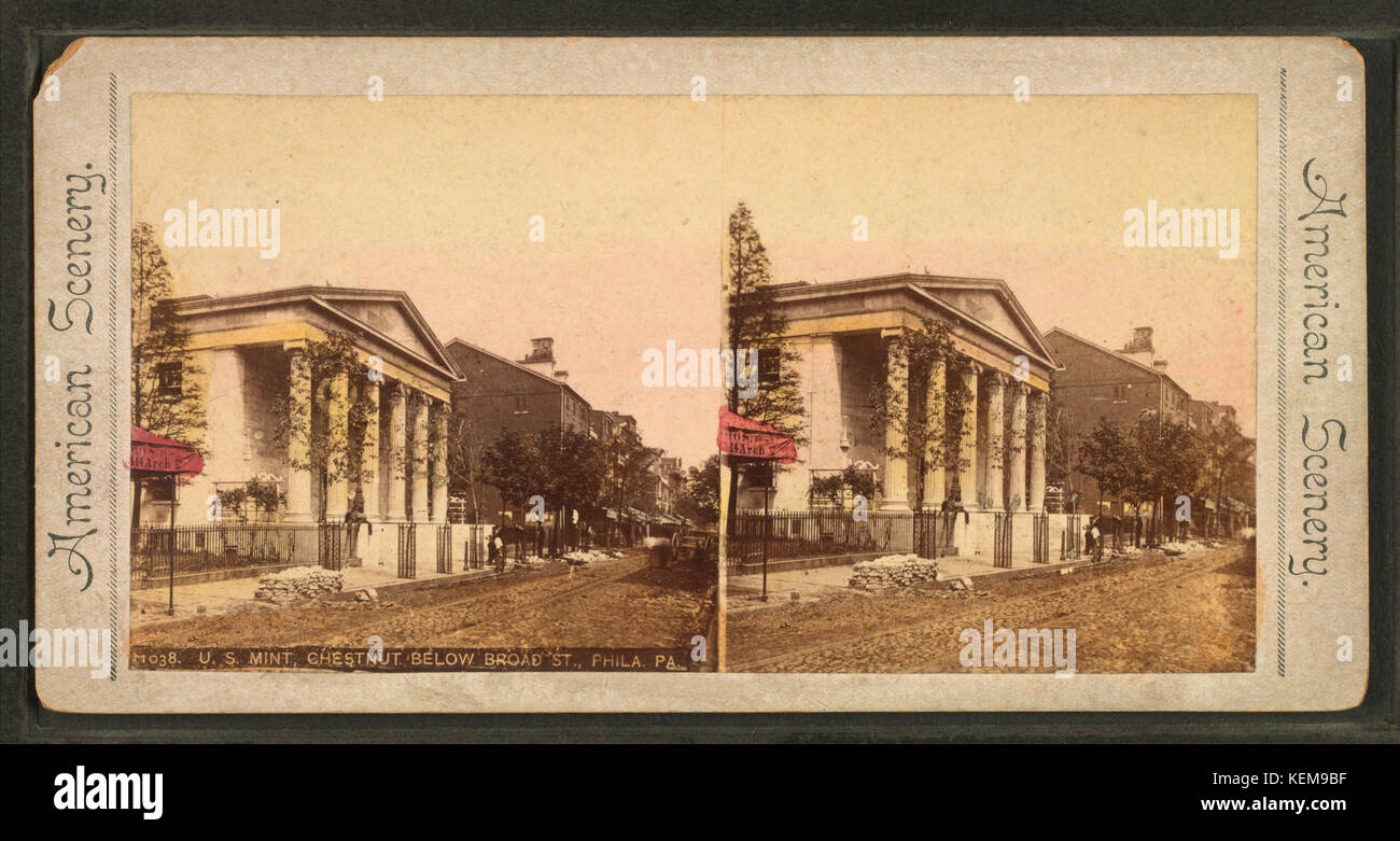 U. S. Mint, Castagno sotto Broad Street, Philadelphia, Pa, da Robert N. Dennis raccolta di vista stereoscopica Foto Stock