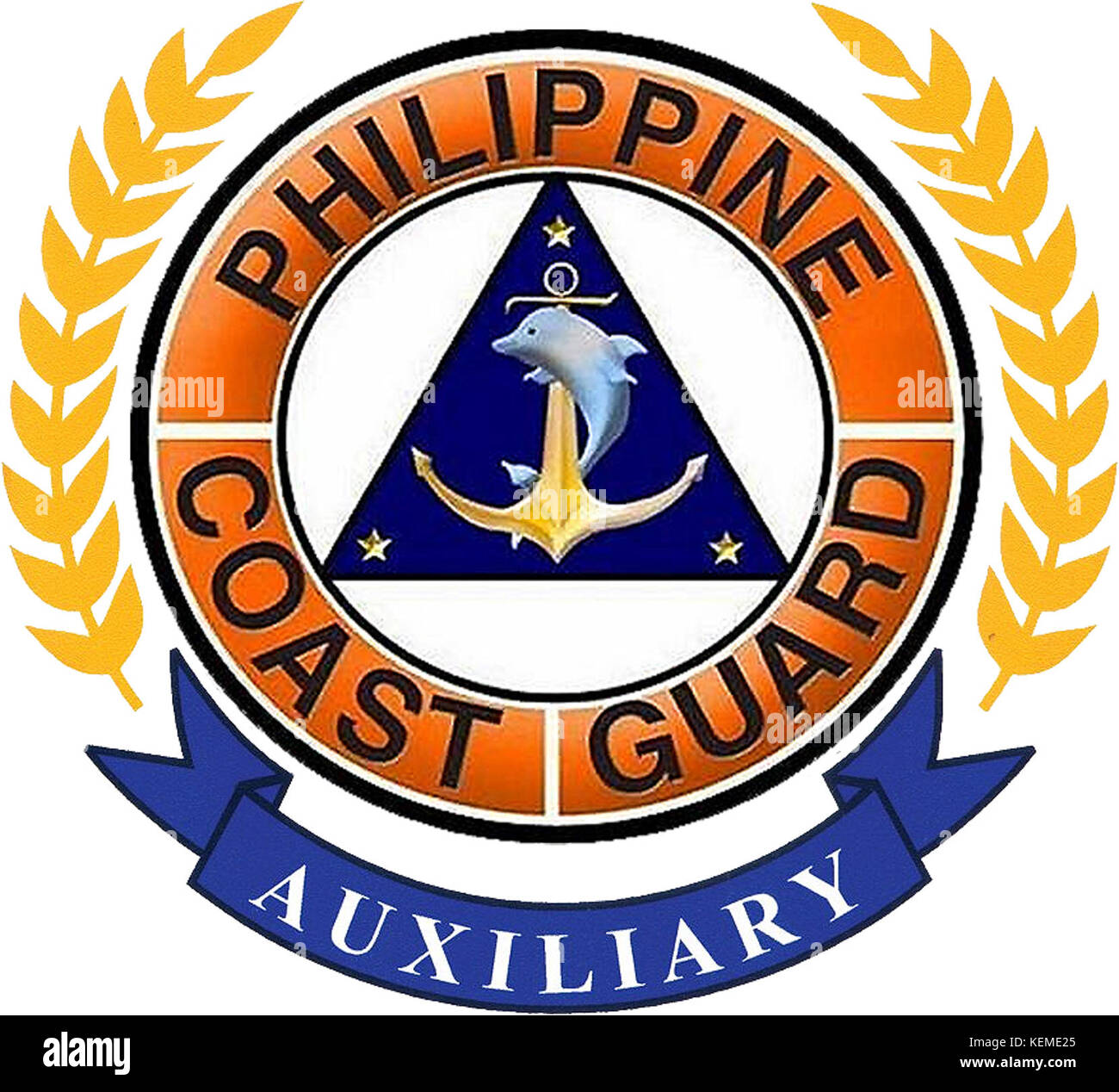 Sigillo ufficiale del Philippine Coast Guard ausiliare Foto Stock