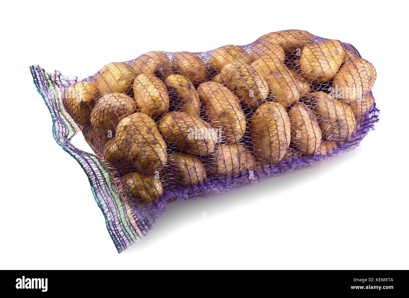 Patate in griglia viola isolato su bianco Foto Stock