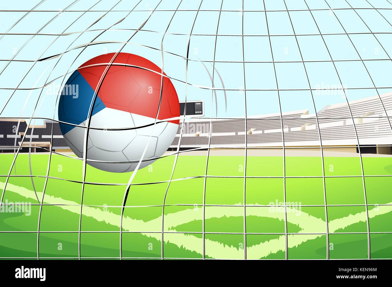 Illustrazione di una sfera al campo con la bandiera dei Paesi Bassi Illustrazione Vettoriale