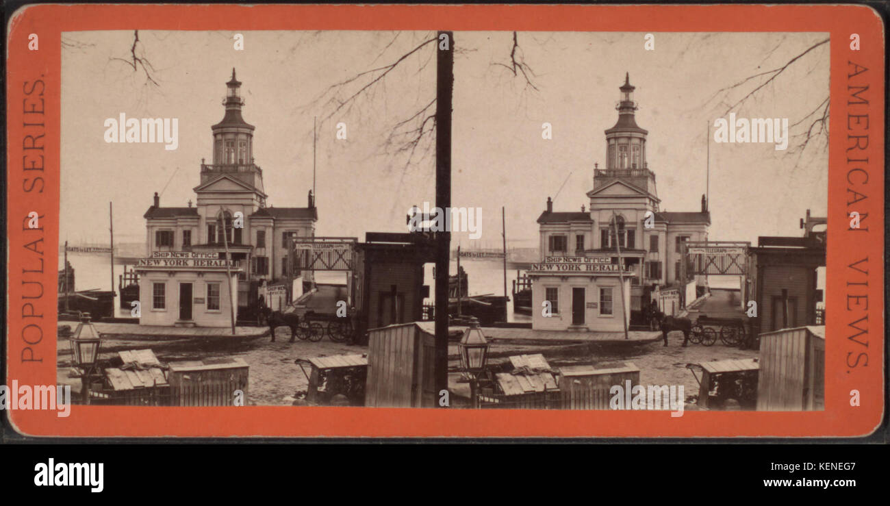 Stati Uniti Barge Office piede di Whitehall Street, East River, da E. & H.T. Anthony (Azienda) Foto Stock