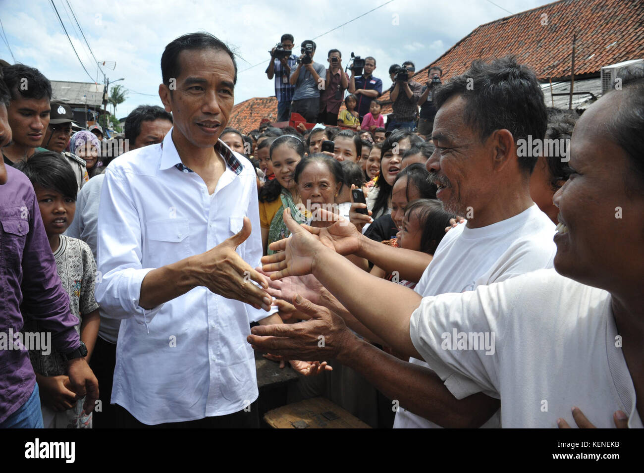 Jokowi blusukan Foto Stock