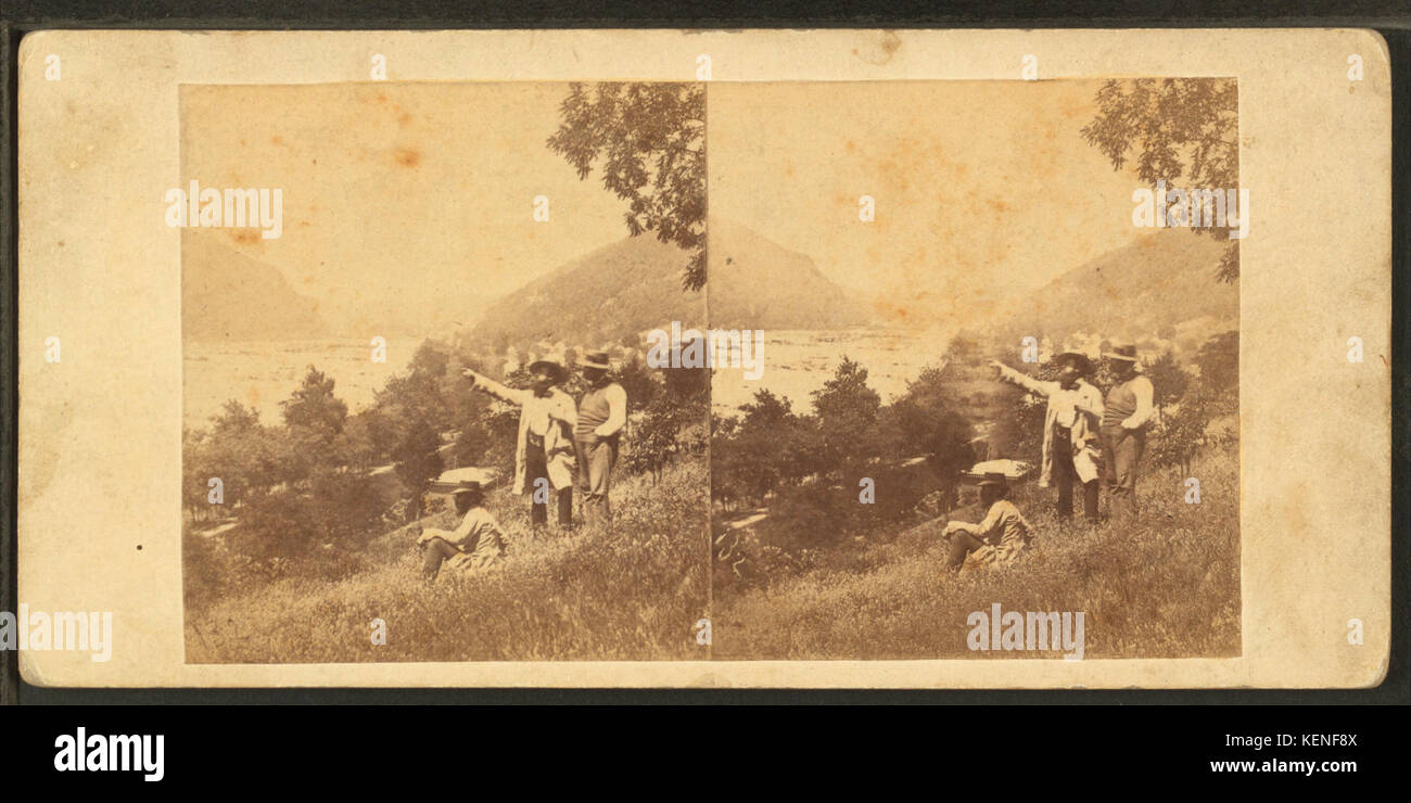 Vista sul Potomac, Harper's Ferry in distanza, da Robert N. Dennis raccolta di vista stereoscopica Foto Stock