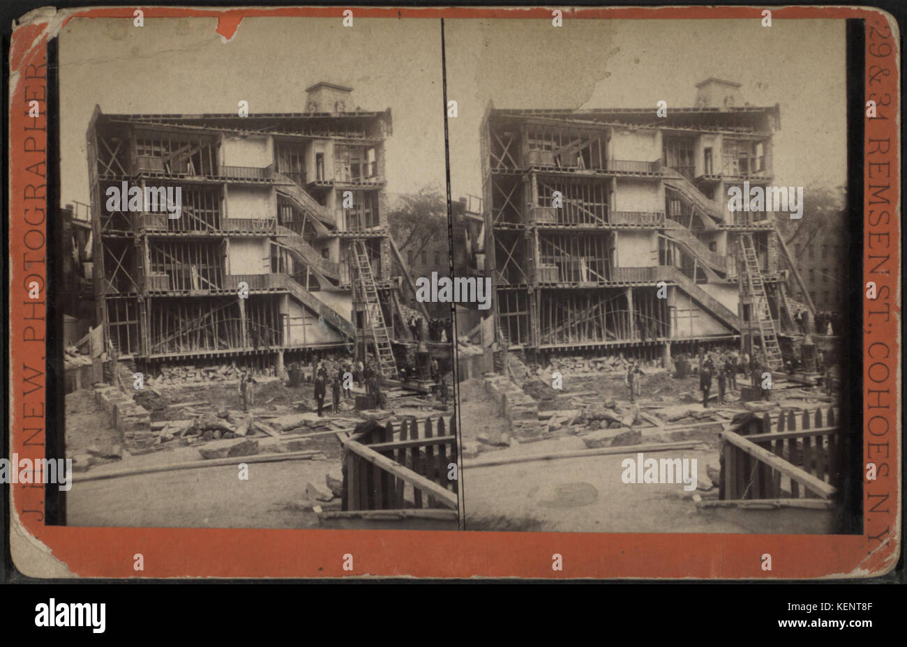 Relitto di una casa multipiano, Albany County, da Robert N. Dennis raccolta di vista stereoscopica Foto Stock