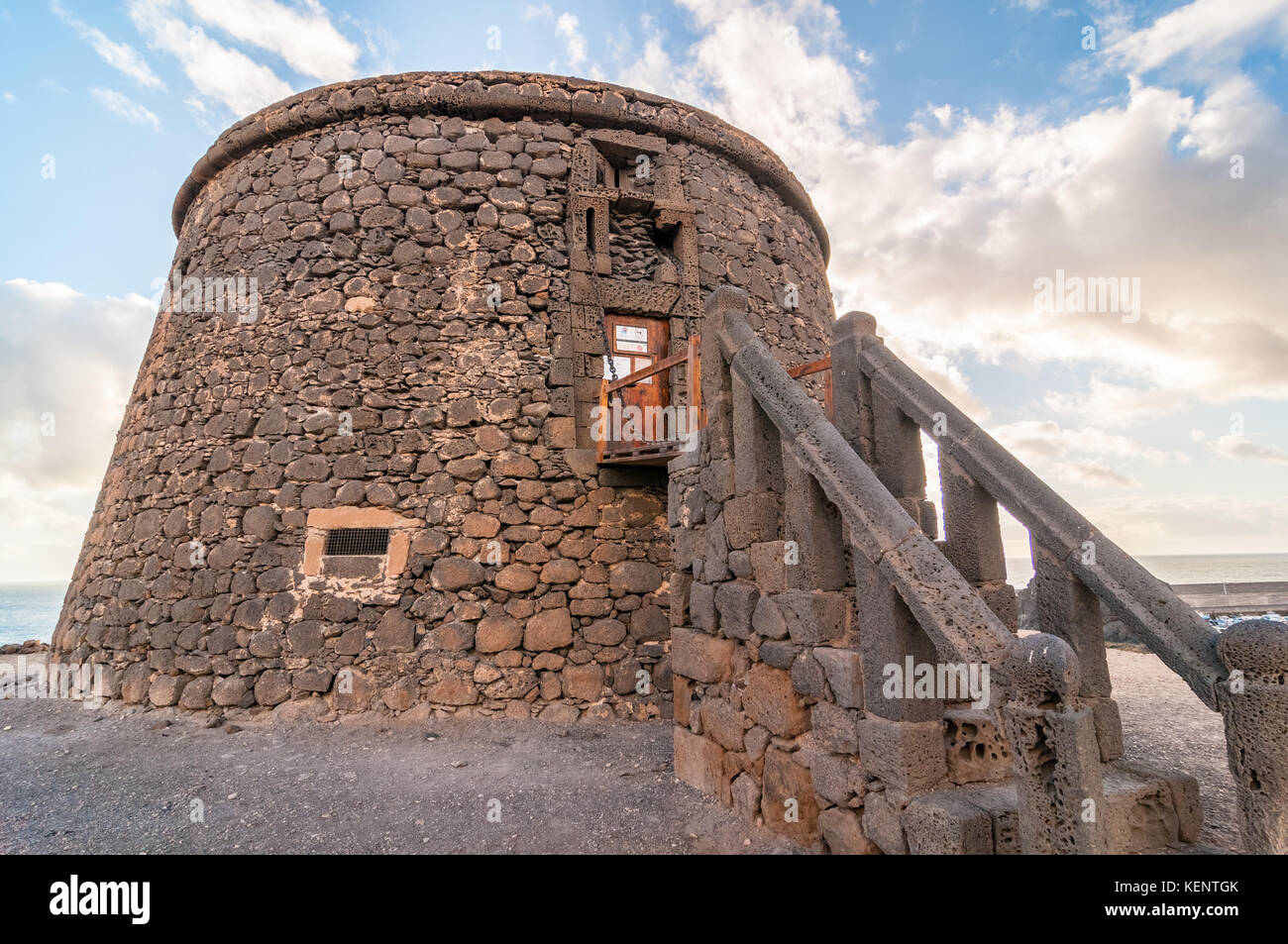 Vista di El Toston Castello, El Cotillo, Fuerteventura, Isole Canarie, Spagna Foto Stock