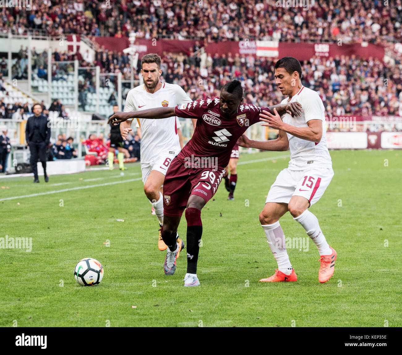 Umar Sadiq (Torino FC) durante la serie A Mathc: Torino FC vs AS Roma allo stadio Olimpico grande Torino, a Torino il 22 ottobre 2017. La Roma vince 0-1 Foto Stock