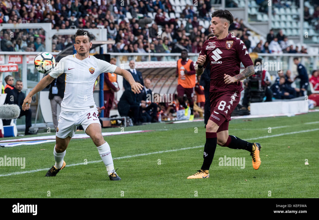 Alessandro Florenzi (COME Roma) durante la partita di serie A: Torino FC vs AS Roma allo stadio Olimpico grande Torino. Torino, 22 ottobre 2017, Italia Foto Stock