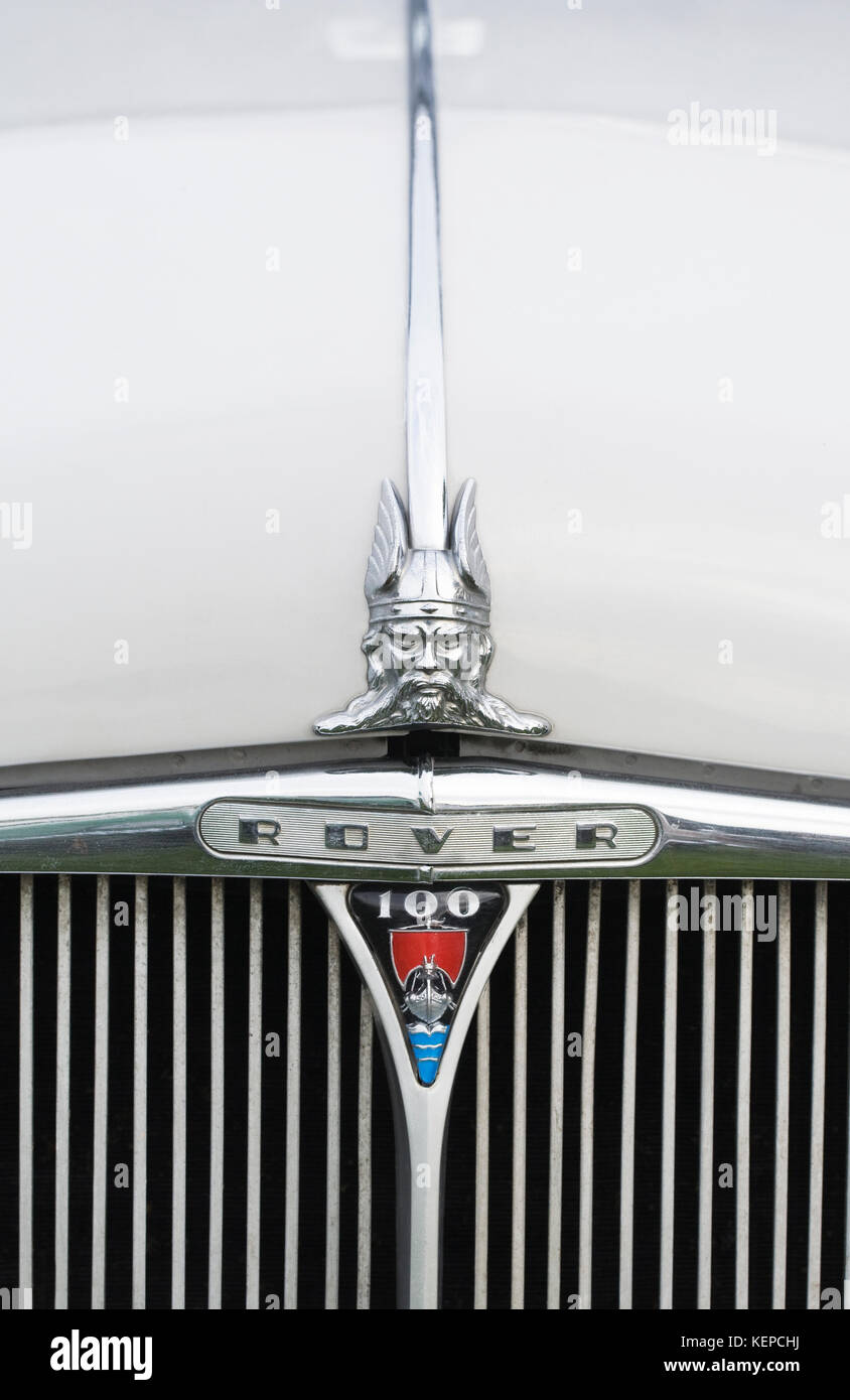 Rover 100 car badge e mascotte. Foto Stock