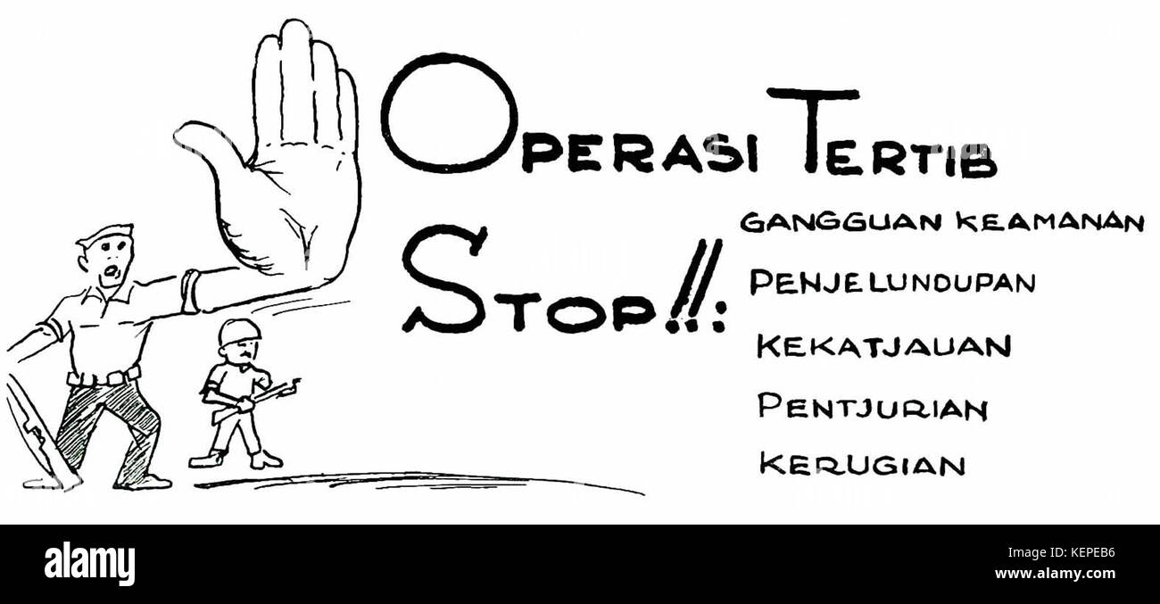 Disegno della linea (STOP OPERASI TERTIB), Jalesveva Jayamahe, p84 Foto Stock
