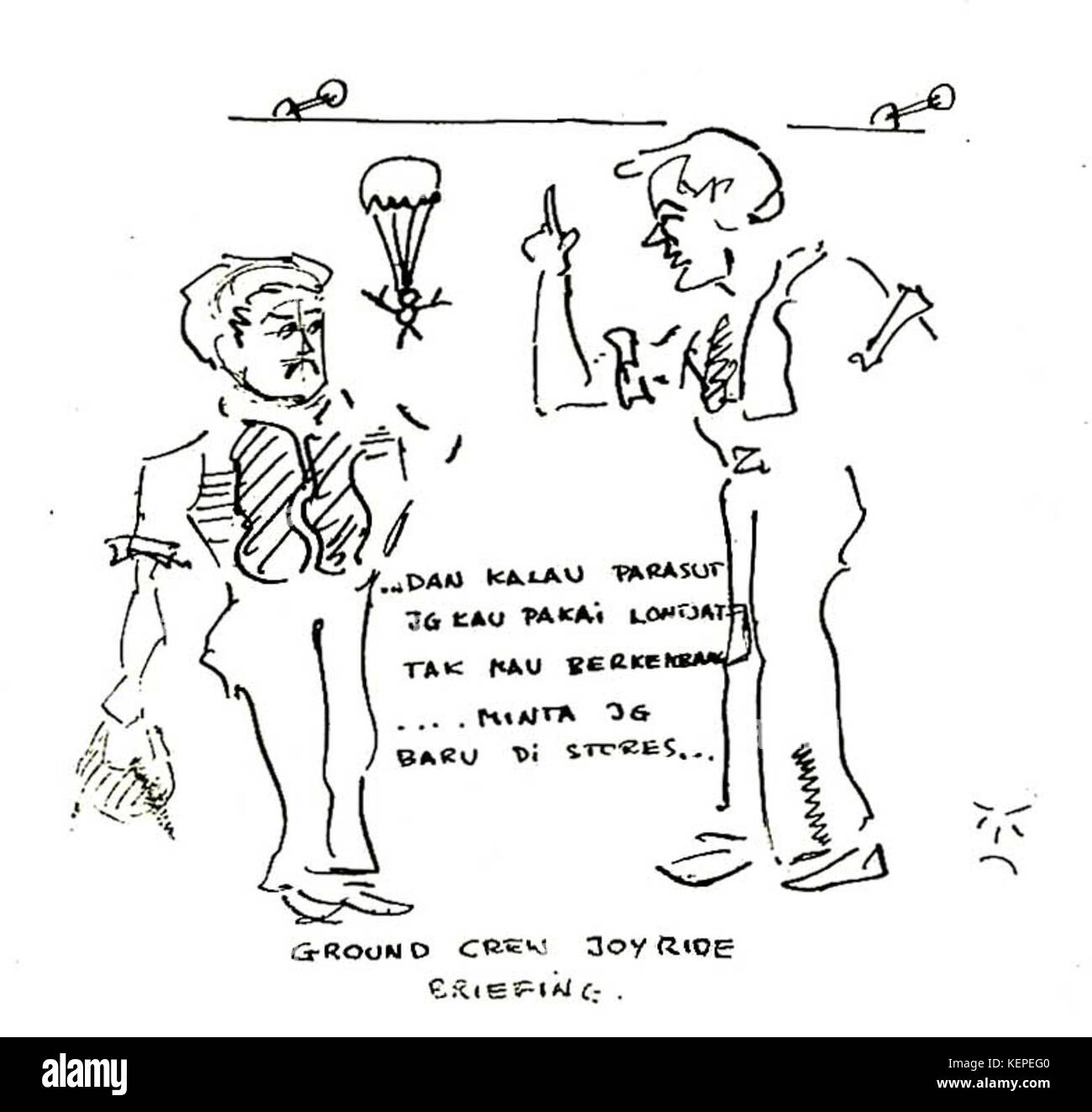 Fumetto di linea (massa equipaggio Briefing), Jalesveva Jayamahe, p210 Foto Stock