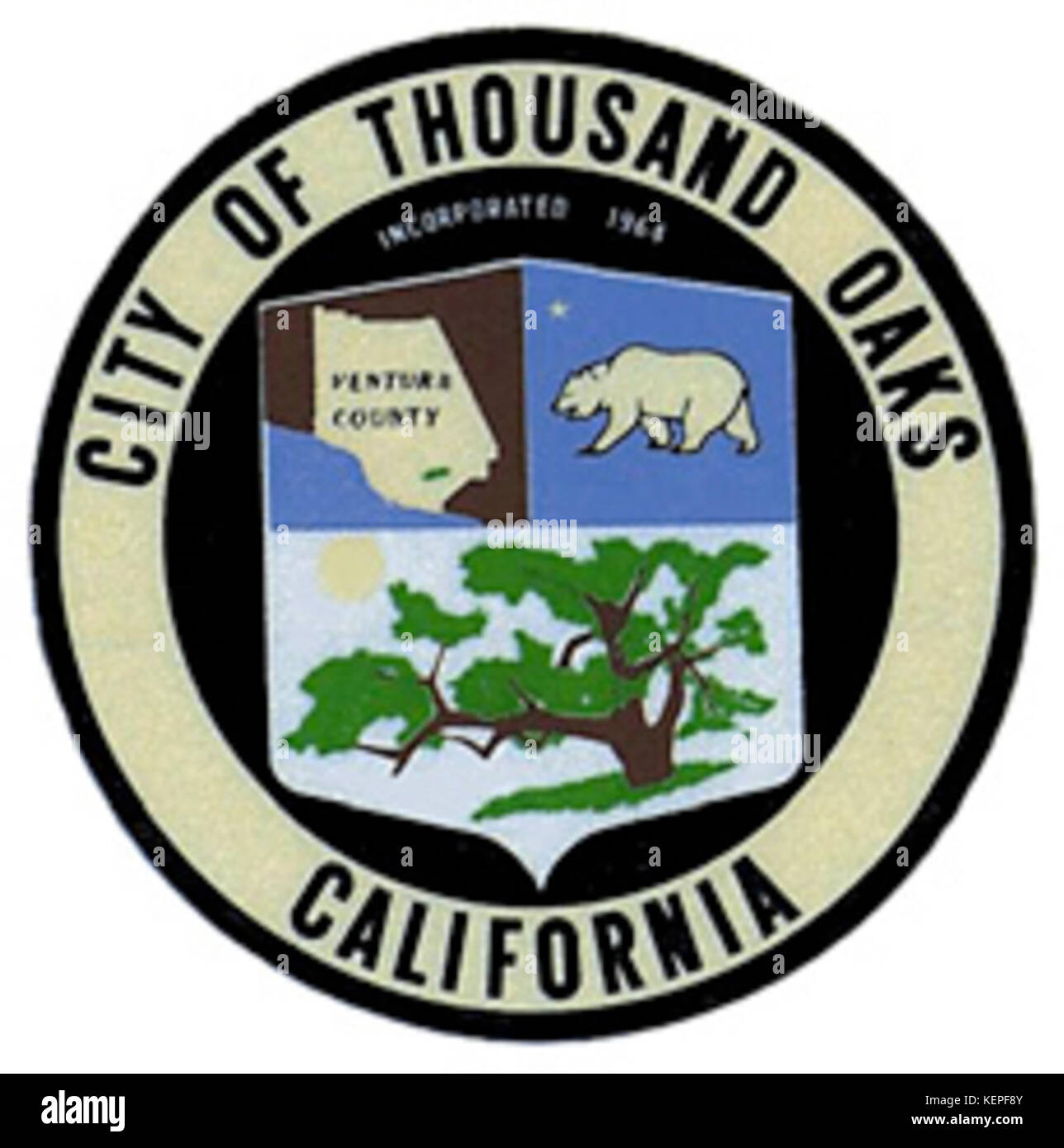 Thousand Oaks è una città situata nella contea di Ventura, California, conosciuta per la sua bellezza panoramica, i parchi e la vicinanza alle montagne di Santa Monica. Fa parte dell'area metropolitana di Los Angeles. Foto Stock