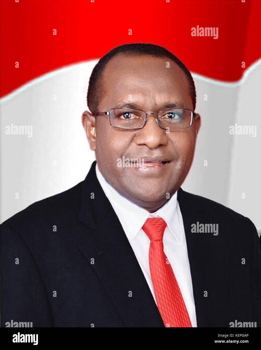 Drs. Bernard Sagrim, MM Bupati Papua Barat 2017 Foto Stock
