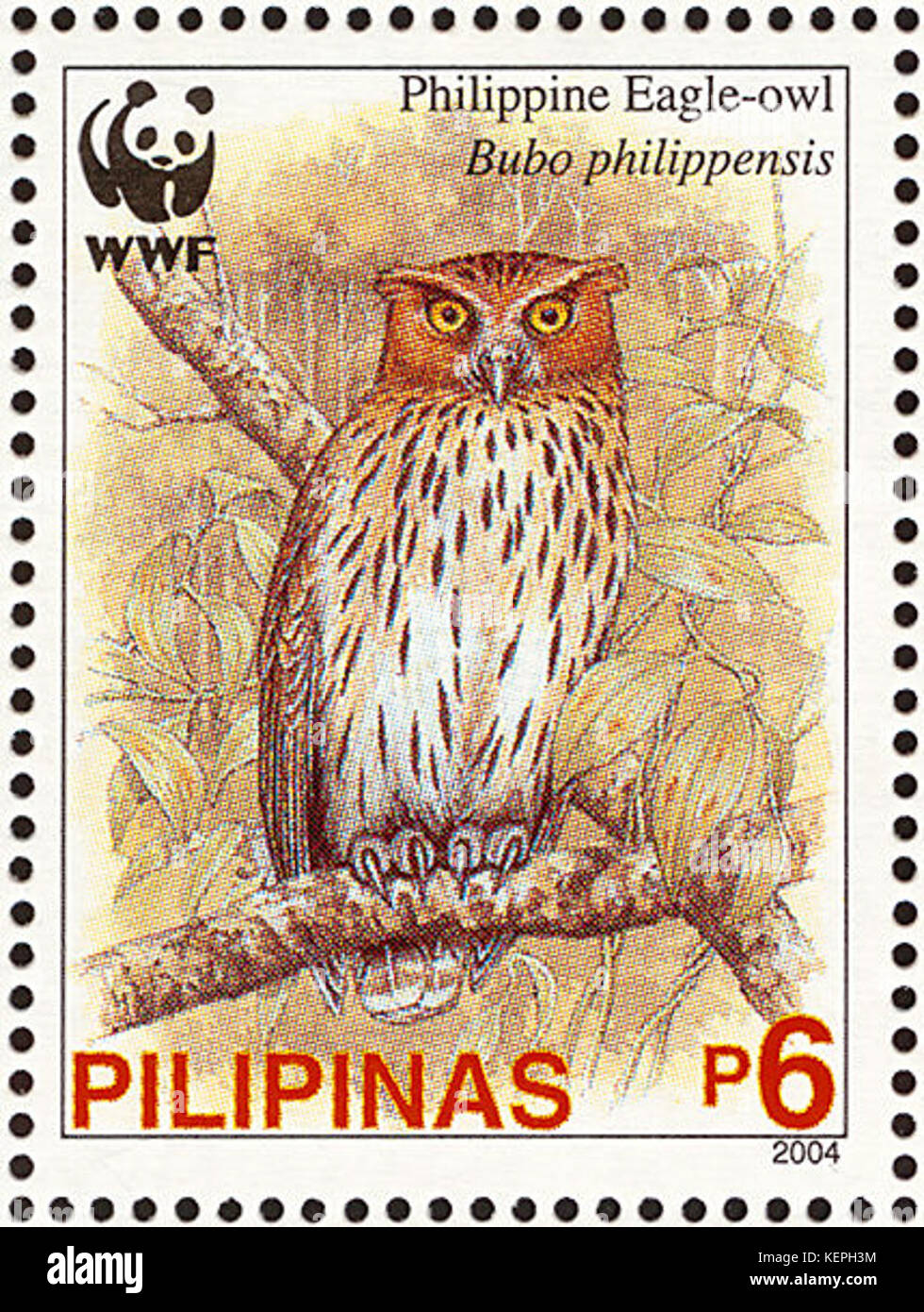 Bubo philippensis 2004 timbro delle Filippine 2 Foto Stock