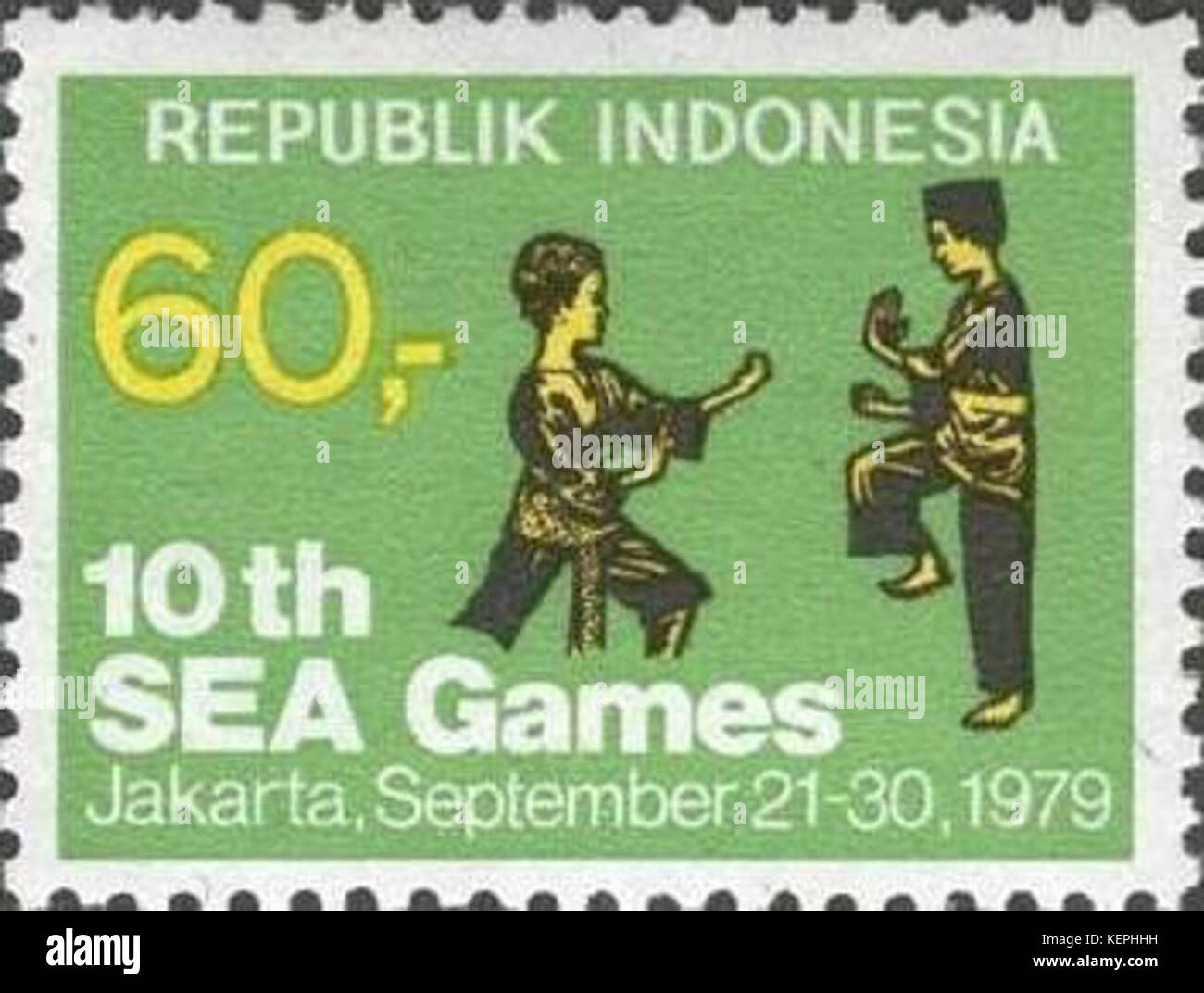 Southeast Asian Games 1979 timbro dell Indonesia 2 Foto Stock