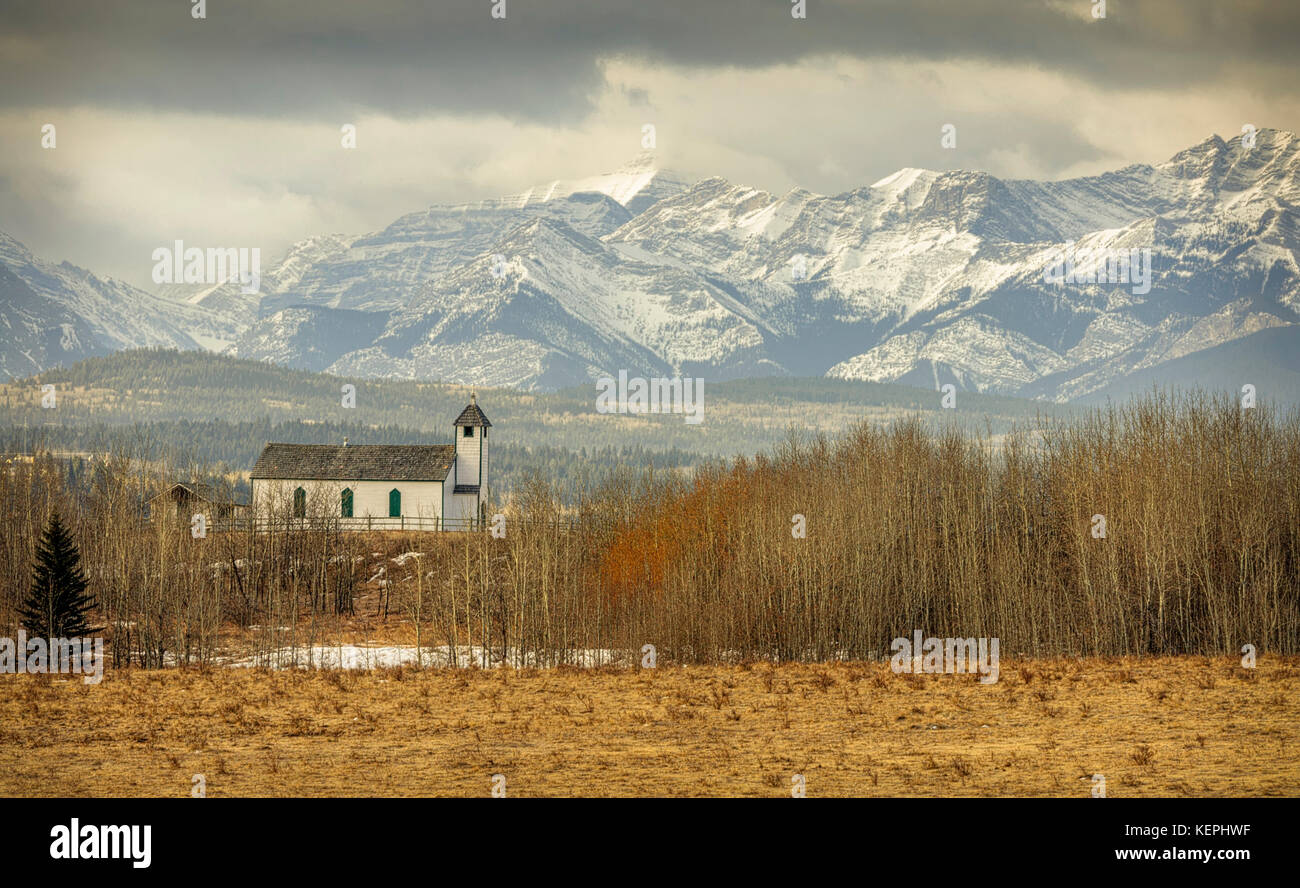 McDougall chiesa storica si trova sul Stoney Nakoda prima nazione. Foto Stock