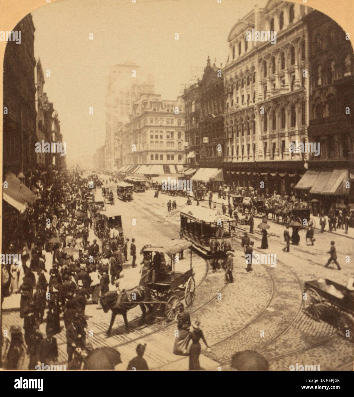 State Street, Chicago, USA, da Robert N. Dennis raccolta di vista stereoscopica (ritagliate) Foto Stock