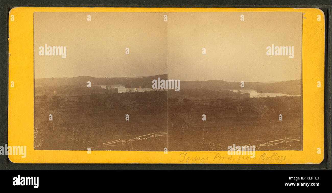 Torsey stagno, dal College, Kent's Hill, Maine, da Robert N. Dennis raccolta di vista stereoscopica Foto Stock